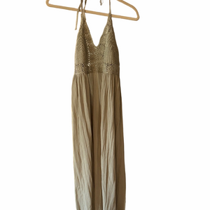 Mirror Image Sage Green halter maxi dress L